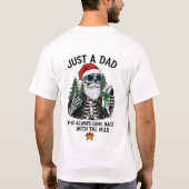 "Just a Dad" Funny Christmas Skeleton T-Shirt (Rückseite)