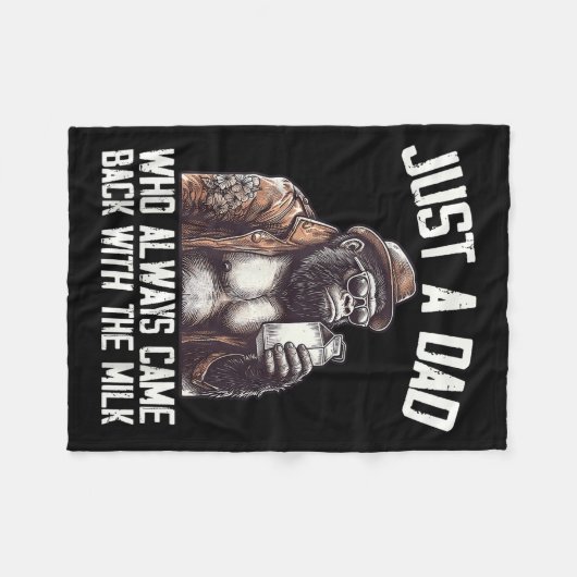 Just A Dad Who Always Came Back Bigfoot Gorilla Fa Fleecedecke (Vorderseite (Horizontal))