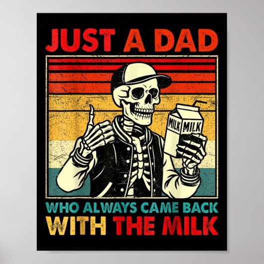 Just A Dad Who Always Came Back With The Milk Fath Poster (Vorne)
