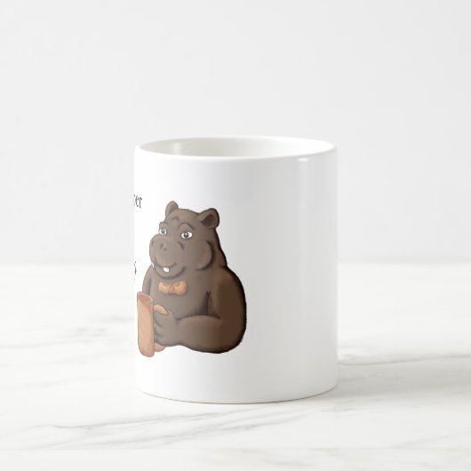 Just a Dapper Hippo Drinking Coffee - Funny Mug Kaffeetasse (Mittel)