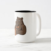 Just a Dapper Hippo Drinking Coffee - Funny Mug Zweifarbige Tasse (VorderseiteRechts)