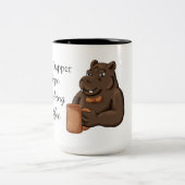 Just a Dapper Hippo Drinking Coffee - Funny Mug Zweifarbige Tasse (Mittel)