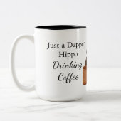 Just a Dapper Hippo Drinking Coffee - Funny Mug Zweifarbige Tasse (Links)