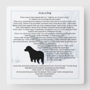 Just A Dog Quote - Black Labrador - Dog Lover Poem Quadratische Wanduhr