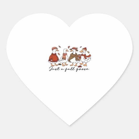 Just a Fall Goose Classic T-Shirt Herz-Aufkleber (Vorderseite)