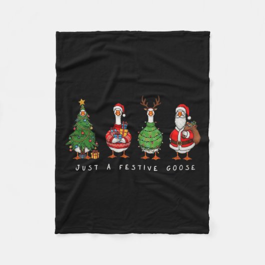 Just A Festive Goose Christmas Funny Silly Holiday Fleecedecke (Vorderseite)