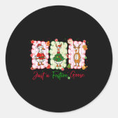 Just A Festive Goose Christmas Holiday Funny Silly Runder Aufkleber (Vorderseite)