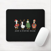 Just A Festive Goose Funny Santa Goose Silly Merry Mousepad (Mit Mouse)