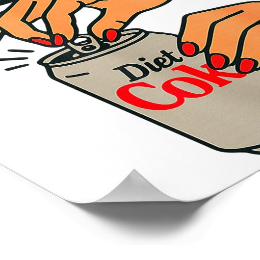 Just A Fridge Cigarette Funny Hand Design Cool Cos Poster (Ecke)