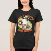 Just a Friendly Fall Ghost" - Niedliches Herbstdes Tri-Blend Shirt (Vorderseite)
