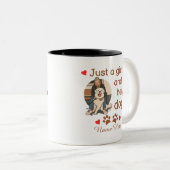 Just A Girl And Her Dog Personalized Name Zweifarbige Tasse (VorderseiteRechts)