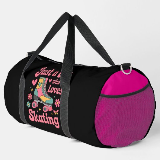Just A Girl Loves Skating Duffle Bag (Rechte Ecke)