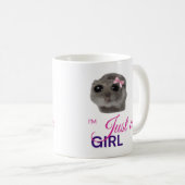 Just a Girl Mug – Cute Sad Hamster  Kaffeetasse (VorderseiteRechts)