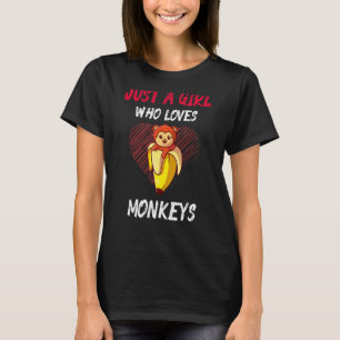 Just A Girl Who Liebe Monkey I Niedlich Joke Girl  T-Shirt