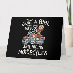 Just a Girl Who Liebe Motorräder Funny Art Gift.p Karte