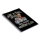 Just a Girl Who Liebe Motorräder Funny Art Gift.p Notizblock (Rechte Seite)