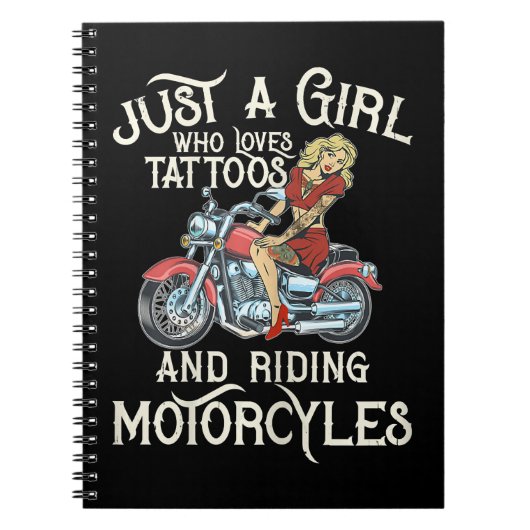 Just a Girl Who Liebe Motorräder Funny Art Gift.p Notizblock (Vorderseite)