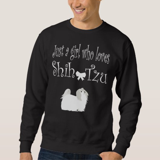 Just a Girl Who Liebe Shih Tzu Hogs Premium Scoop Sweatshirt (Vorderseite)