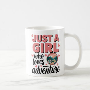 Just a Girl Who Lieben Adventure Wandern Kaffeetasse