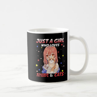 Just a Girl Who Lieben Anime and Cats Kawaii Gift  Kaffeetasse