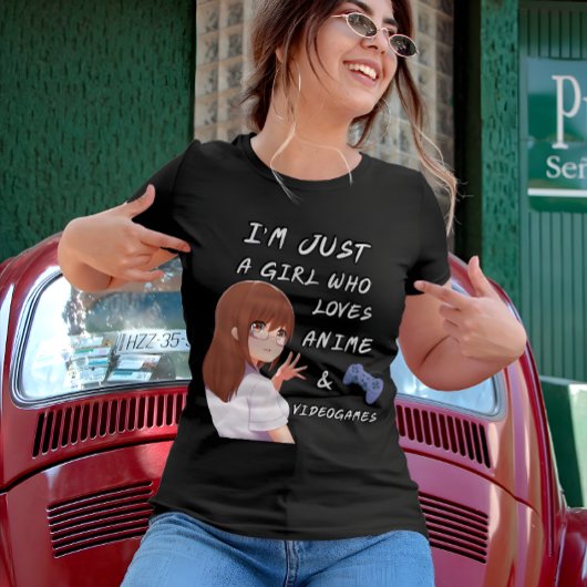 Just a Girl Who Lieben Anime und Videogames Japan T-Shirt