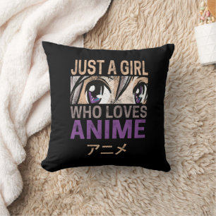 Just a Girl Who Lieben Anime Vintag Manga Kawaii Kissen