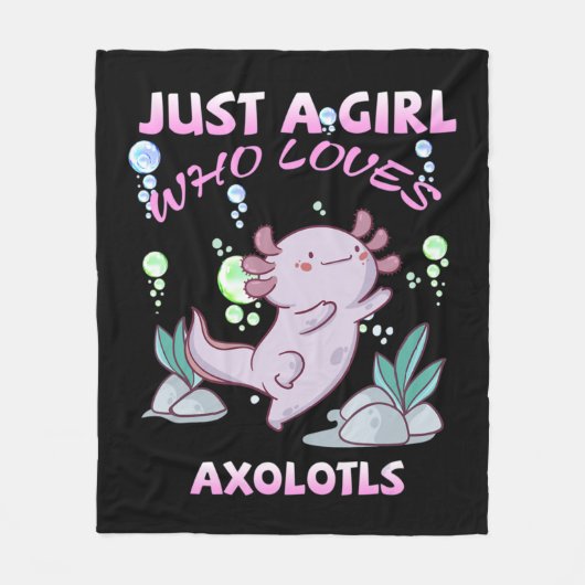 Just A Girl Who Lieben Axolotls Anime Kawaii Gift Fleecedecke (Vorderseite)