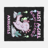 Just A Girl Who Lieben Axolotls Anime Kawaii Gift Fleecedecke (Vorderseite (Horizontal))