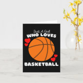 Just a Girl Who Lieben Basketball - Niedliche Girl Karte (Gelbe Blume)