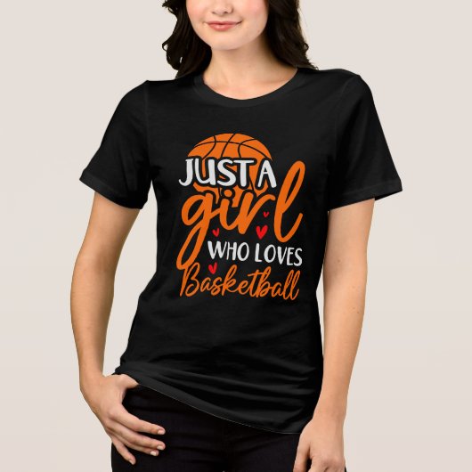 Just a Girl Who Lieben Basketball T - Shirt (Vorderseite)