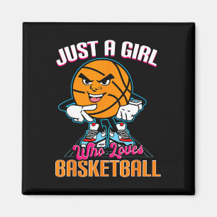 Just A Girl Who Lieben Basketball Zitat für Basket Magnet