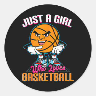 Just A Girl Who Lieben Basketball Zitat für Basket Runder Aufkleber