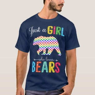 Just a Girl Who Lieben Bears Liebe Pattern Bears L T-Shirt