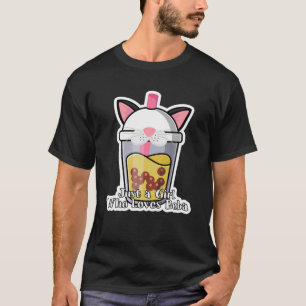 Just a Girl Who Lieben Boba Tea Gift Kawaii Cat T-Shirt