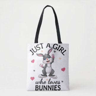 Just a Girl Who Lieben bunnift Geschenke Tasche