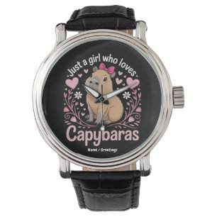Just a Girl Who Lieben Capybaras Funny Niedliches Armbanduhr