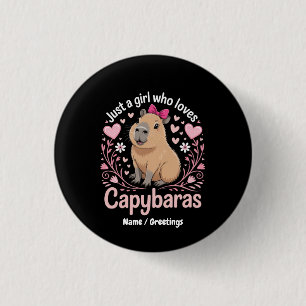 Just a Girl Who Lieben Capybaras Funny Niedliches  Button