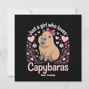 Just a Girl Who Lieben Capybaras Funny Niedliches  Einladung