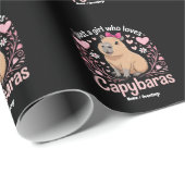 Just a Girl Who Lieben Capybaras Funny Niedliches  Geschenkpapier (Rolleneckpunkt)