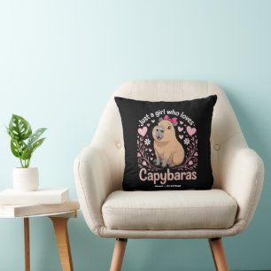 Just a Girl Who Lieben Capybaras Funny Niedliches  Kissen