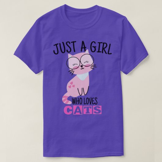 Just a Girl Who Lieben Cats Niedlich Cat Lover Own T-Shirt (Design vorne)