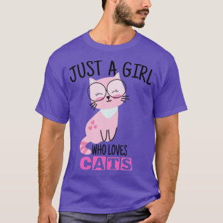Just a Girl Who Lieben Cats Niedlich Cat Lover Own T-Shirt