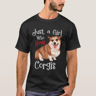 Just A Girl Who Lieben Corgis Niedlich Design 4 Gi T-Shirt