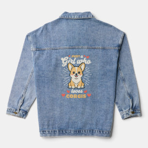 Just a Girl Who Lieben Corgis Niedlich Dog Lover G Jeansjacke