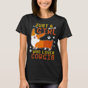 Just A Girl Who Lieben Corgis T-Shirt Niedlich Dog