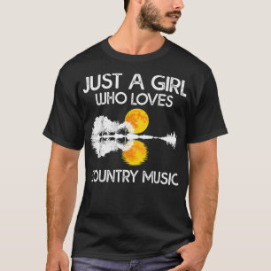 Just A Girl Who Lieben Country Music Shirt Guitar 