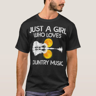 Just A Girl Who Lieben Country Music Shirt Guitar 