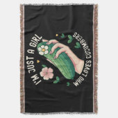 Just a Girl Who Lieben Cucumbers - Funny Vegetaria Decke (Vorderseite Vertikal)