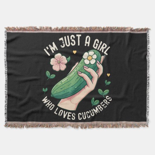 Just a Girl Who Lieben Cucumbers - Funny Vegetaria Decke (Vorderseite)