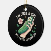 Just a Girl Who Lieben Cucumbers - Funny Vegetaria Keramik Ornament (Links)